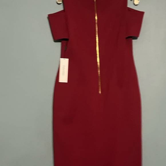 SELLING CALVIN KLEIN DRESS SIZE 10 COLOR RED PLUM BNWT - Picture 15 of 16